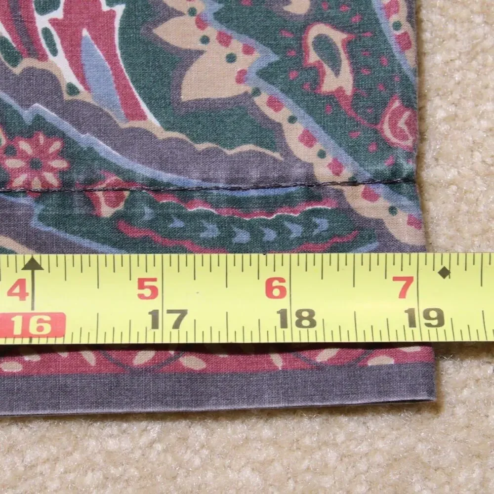 Stevens King Pillowcase Rectangle Beige Green Floral Paisley Blend Vintage